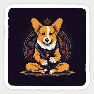 Corgi doing yoga Sticker